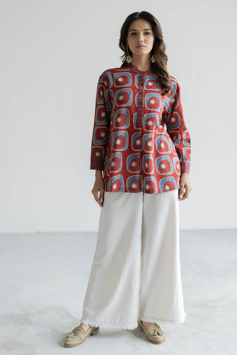 Mandarin Collar Top - Mizu