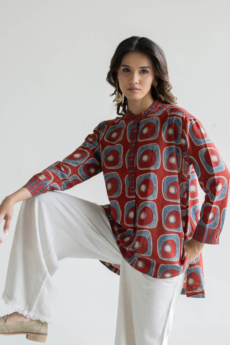 Mandarin Collar Top - Mizu