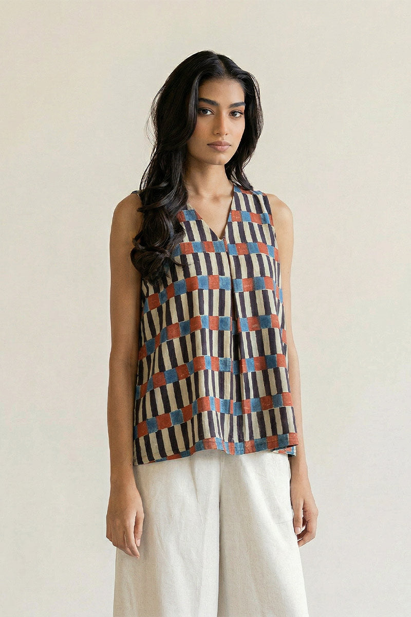 Tara Top - Cut Stripes Black