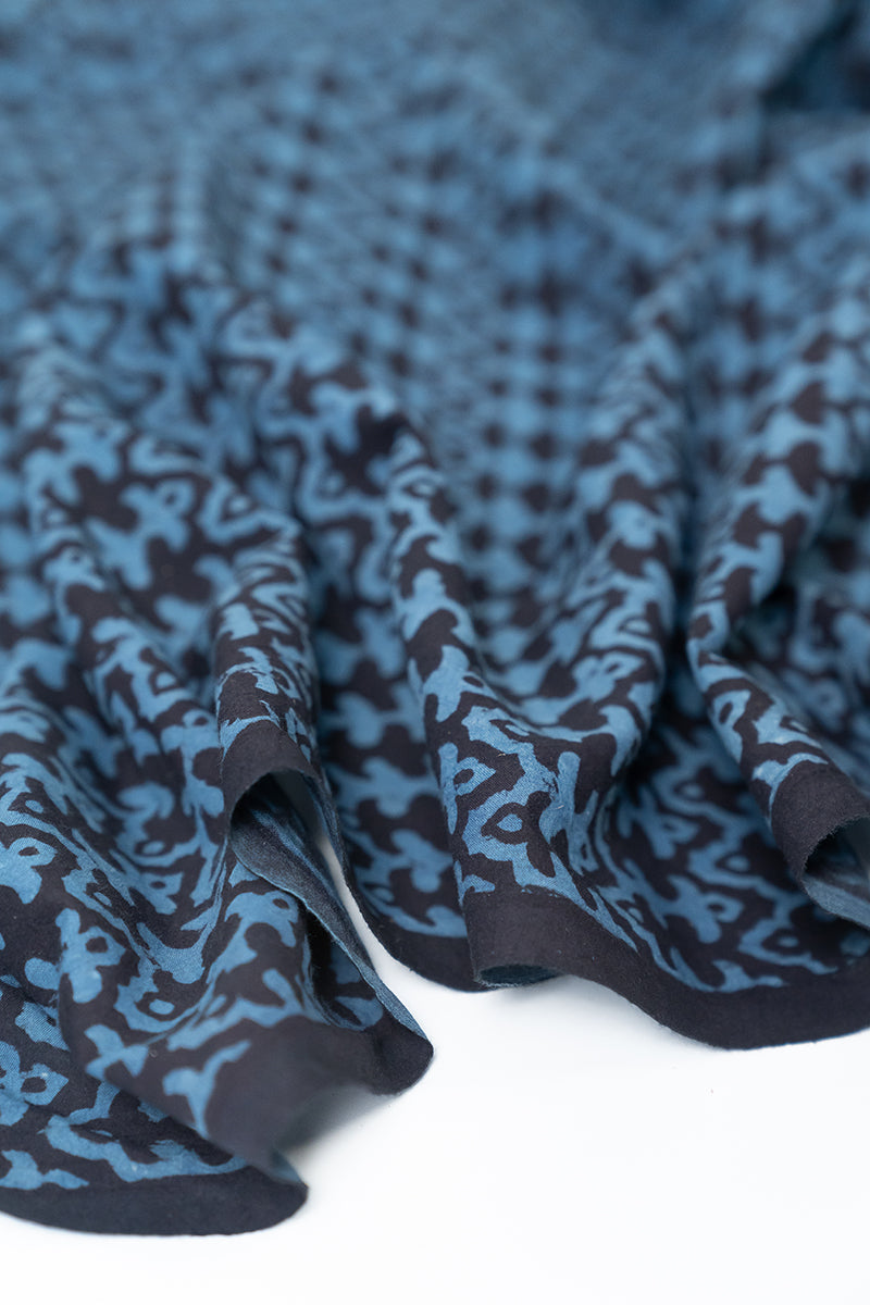 Cotton Fabric - Izun Black & Indigo