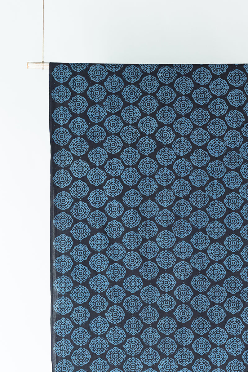 Cotton Fabric - Riyahin Black & Indigo