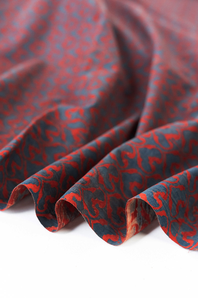 Cotton Fabric - Ziba Red & Indigo