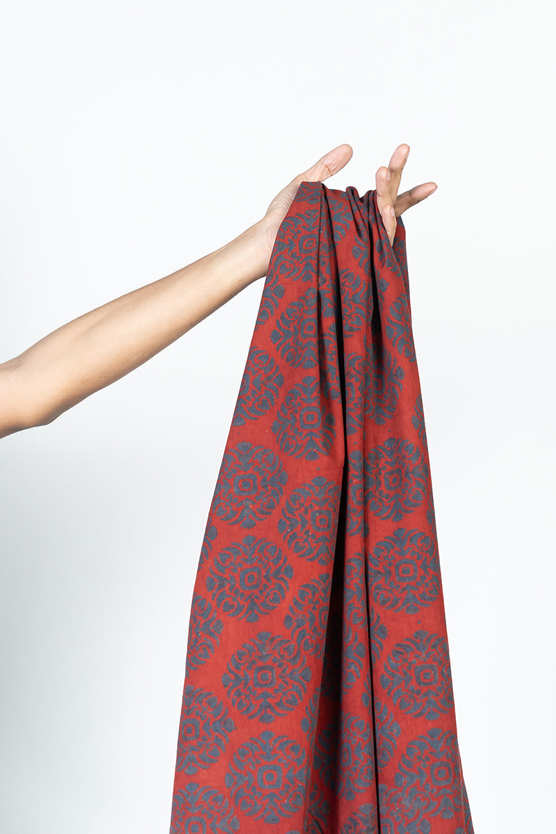Cotton Fabric - Riyahin Red & Indigo