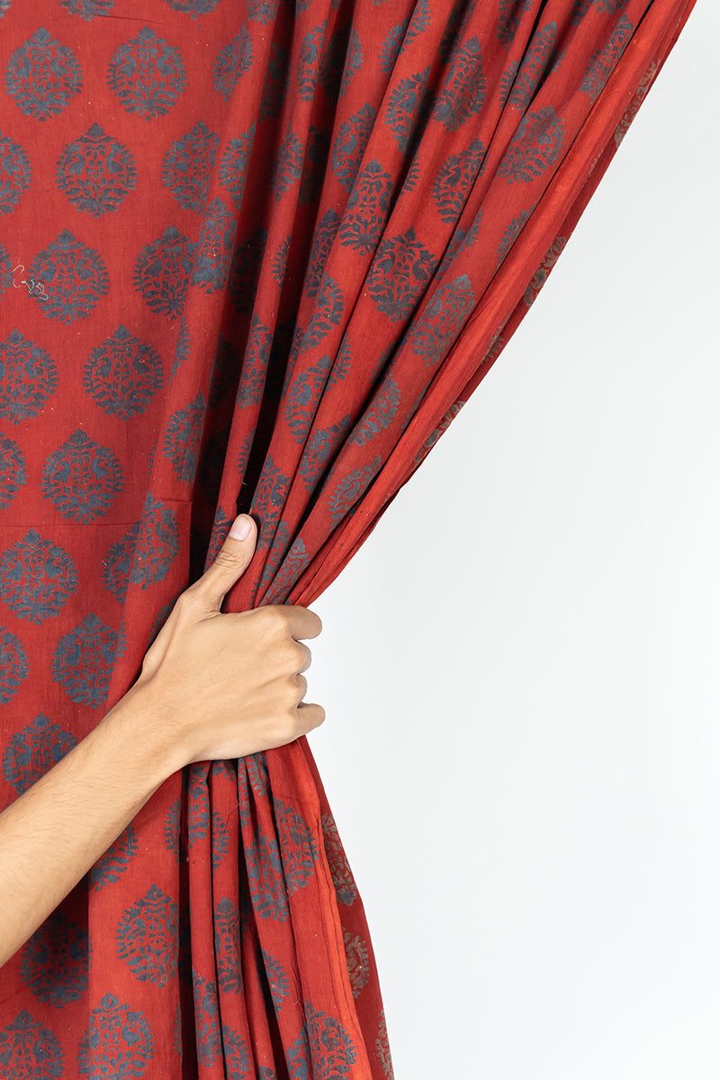 Cotton Fabric - Nasrin Red & Indigo