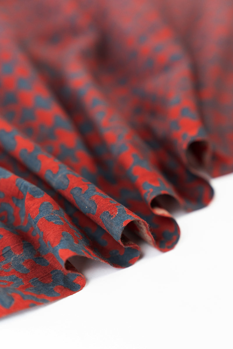 Cotton Fabric - Izun Red & Indigo