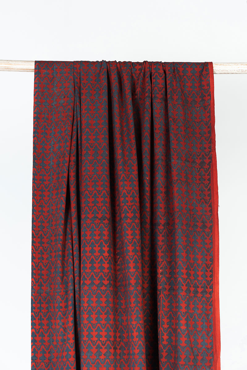 Cotton Fabric - Izun Red & Indigo