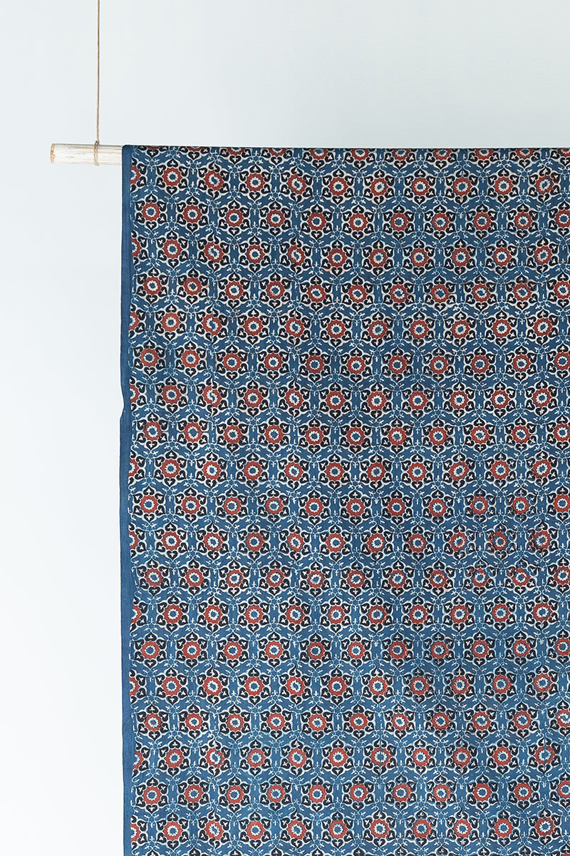 Cotton Fabric - Masara Indigo & Red