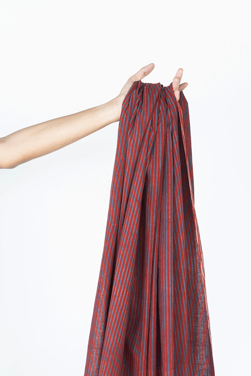 Cotton Fabric - Lekha Red & Indigo