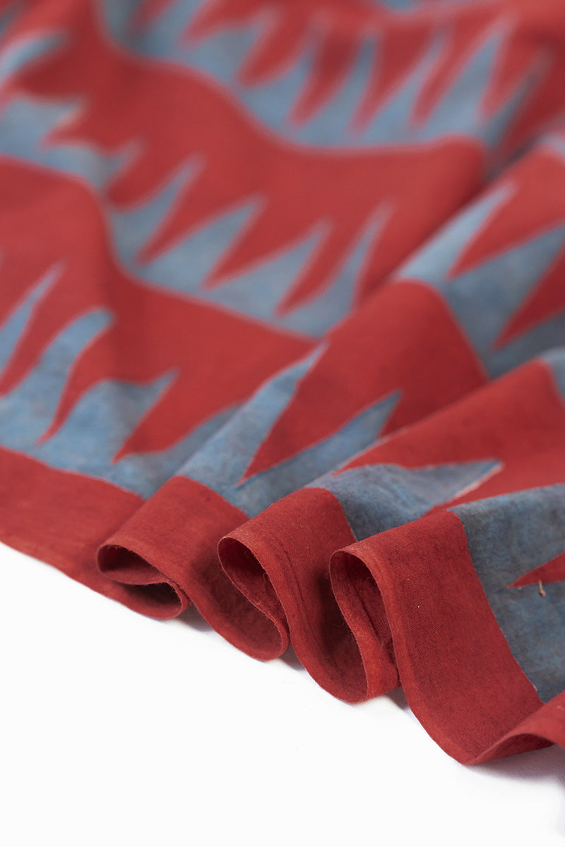Cotton Fabric - Tavya Red & Indigo