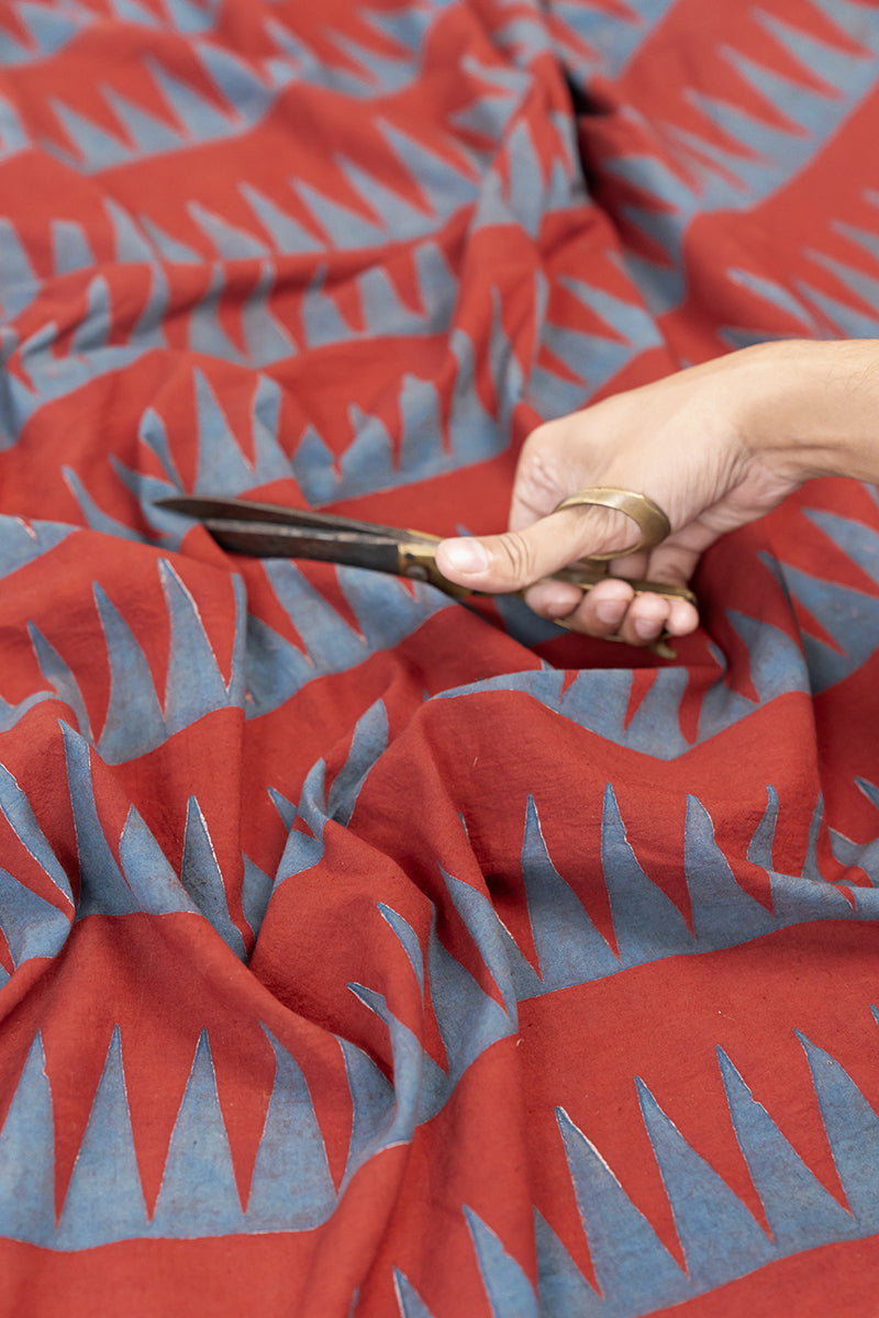 Cut Fabric - Tavya Red & Indigo