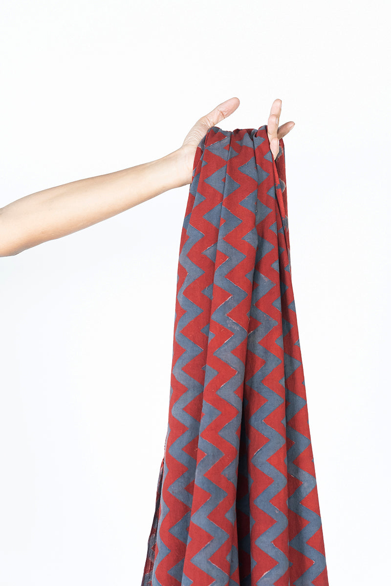 Cotton Fabric - Eirukh Red & Indigo