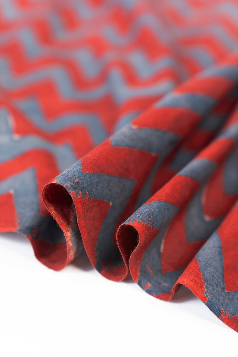 Cotton Fabric - Eirukh Red & Indigo