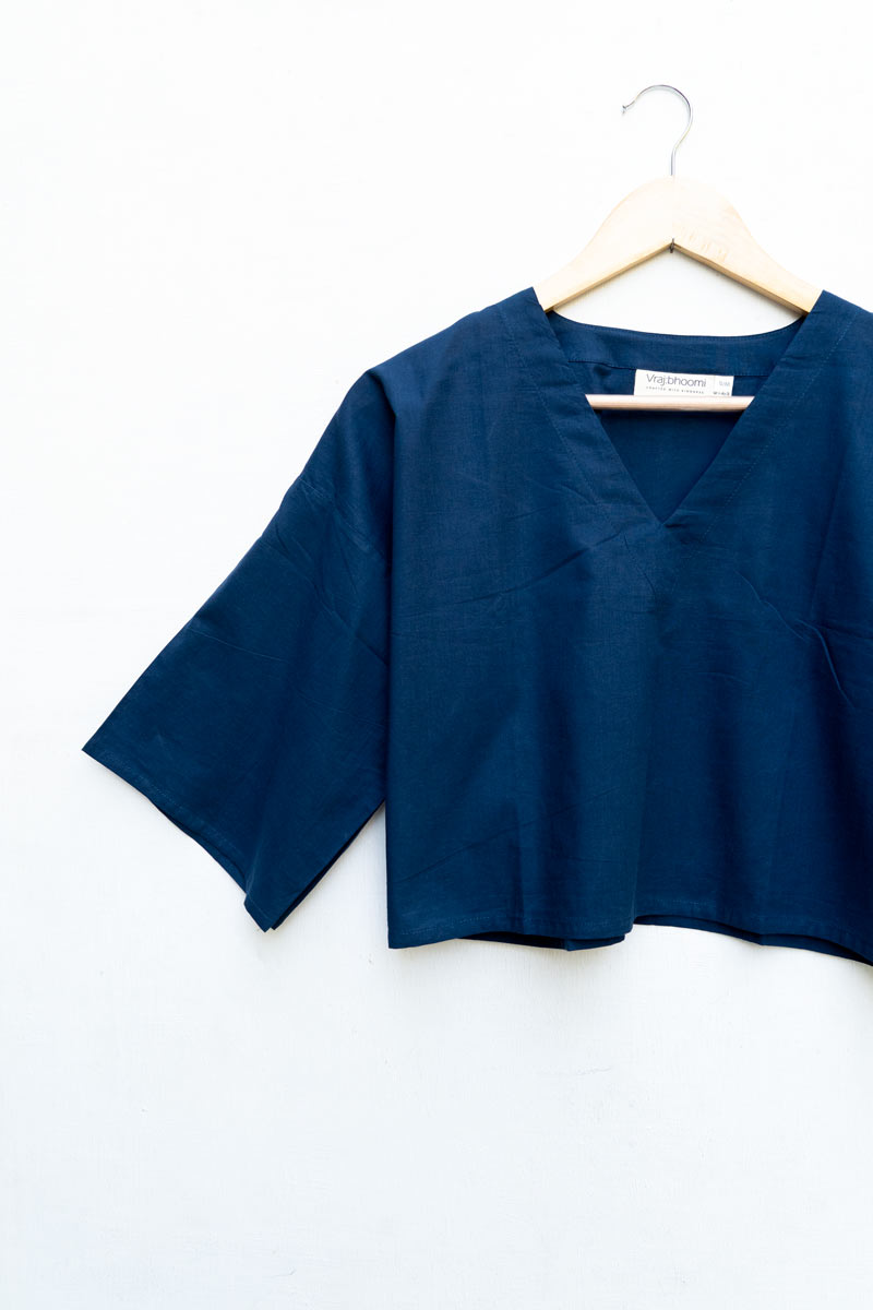 Basic Top - Indigo V Neck SS