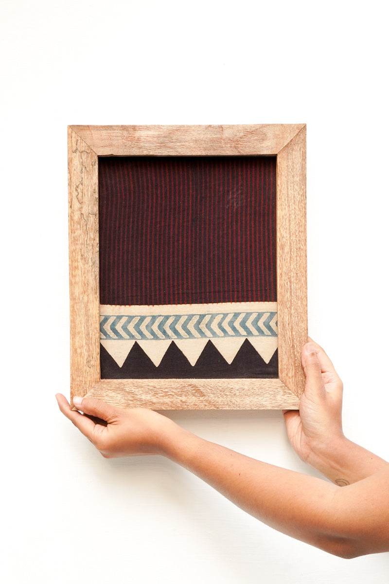 Wooden Frame with Stripe Motif - 20