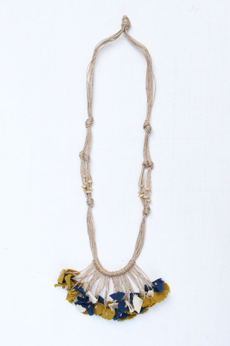 Handmade Textile Tassel Necklace – 8