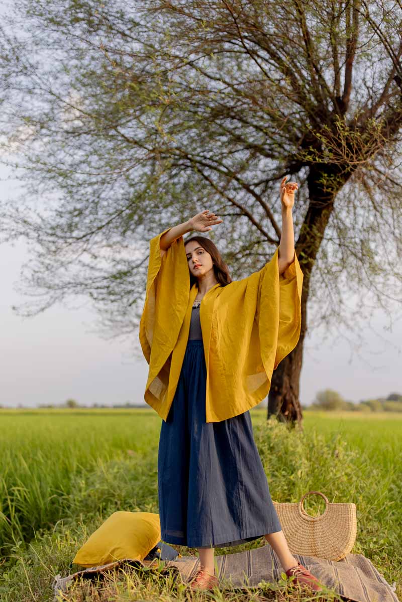 Freesize Kimono Overlay – Mustard