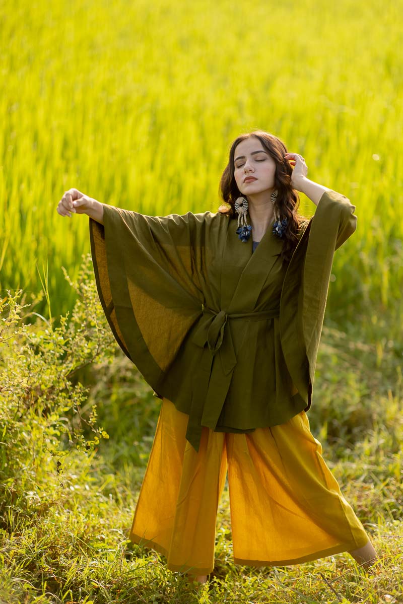 Freesize Kimono Overlay – Olive