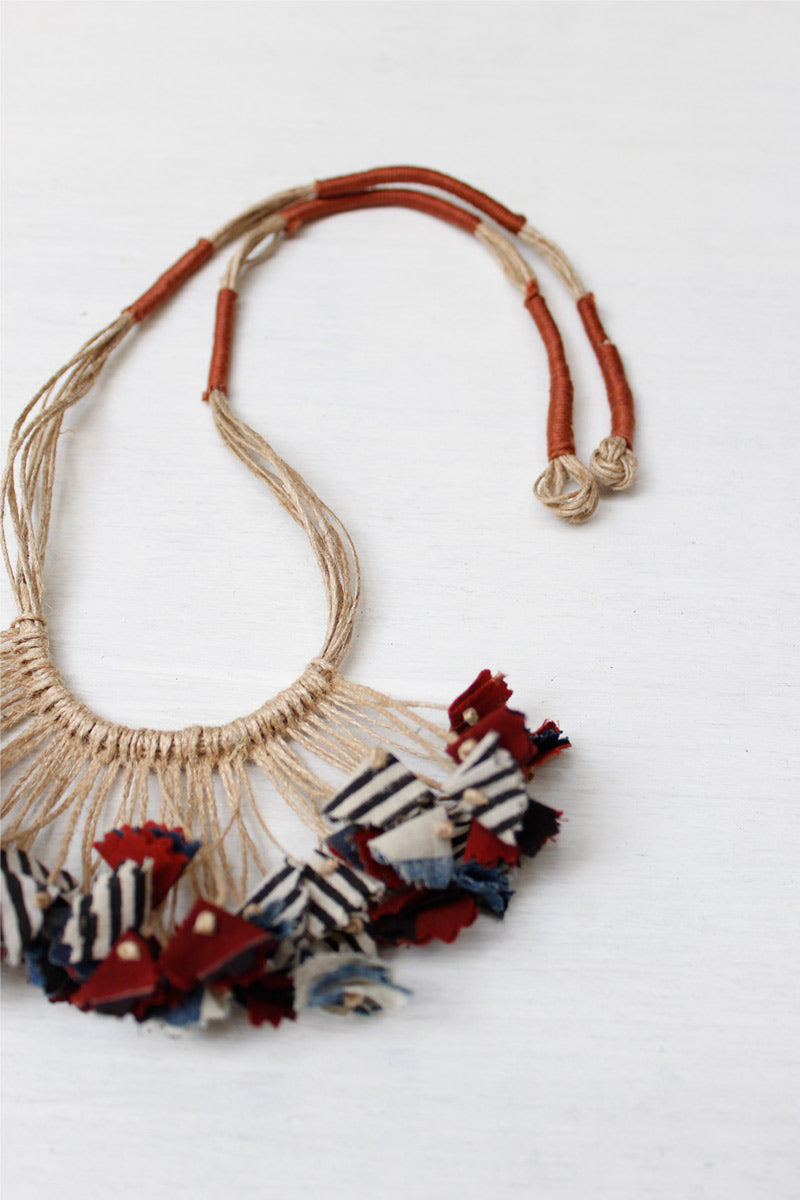 Handmade Textile Tassel Necklace – 4