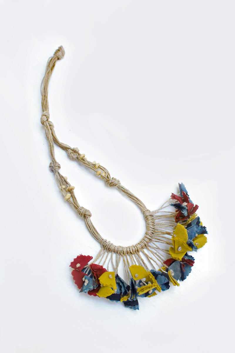 Handmade Textile Tassel Necklace -10